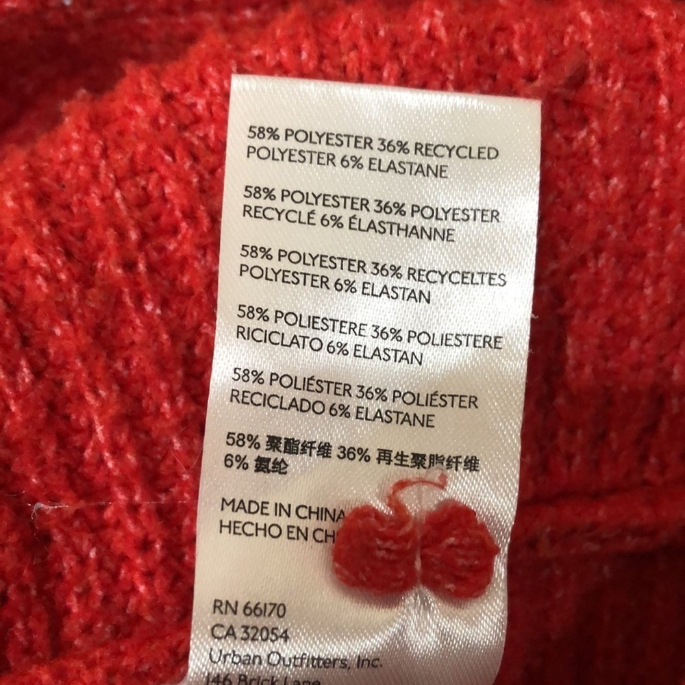 Anthropologie Pilcro Sweater Size Medium Vermillion Red Orange Ribbed Pullover - Picture 9 of 12